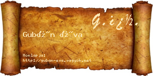 Gubán Éva névjegykártya